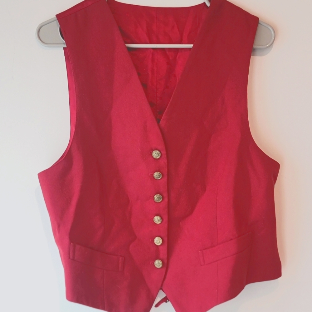Vintage Talbots Women's cute vest size L 100% wool